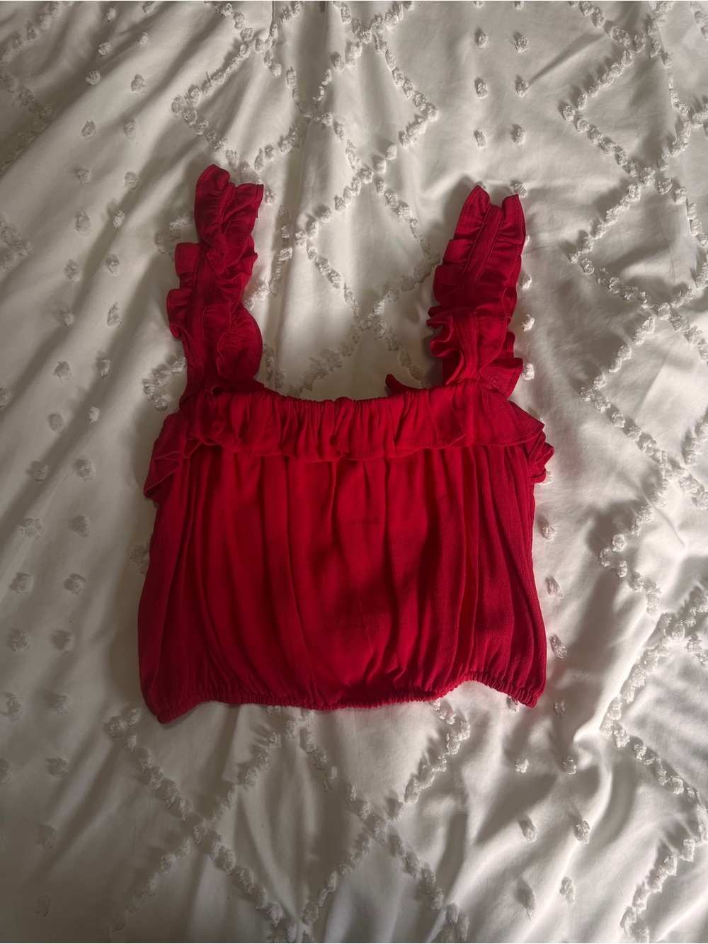 Forever 21 Red Ruffle Tank Top Small | Y2K Coquette Romantic